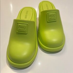 Miu Miu  Lime Green Clogs